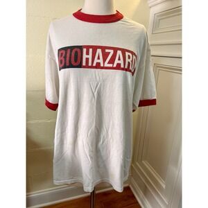 Vintage Biohazard Punk Band 1996‎ Eracism White Ringer Shirt X-Large